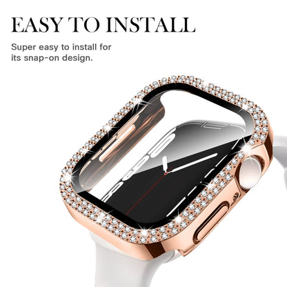 iWatch 10th Gen Tempered Glass with Diamond Bezel Case