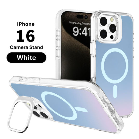 iPhone 16 Plus 6.7 Iridescent Matte Magsafe Case with Stash Stand