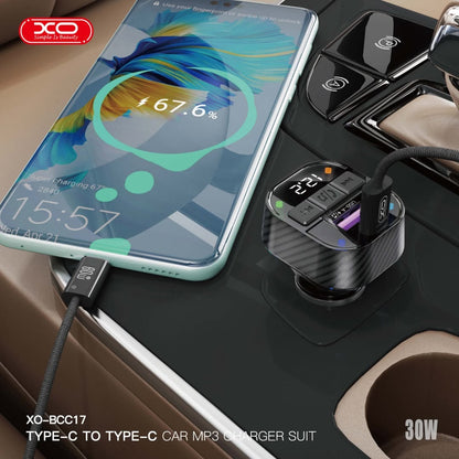 XO BCC17 Smart Bluetooth MP3 A+C Dual Port PD30W Car Charger