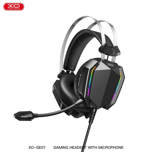 XO GE-07 Static RGB Long Mic Gaming Headphones USB+Dual 3.5mm