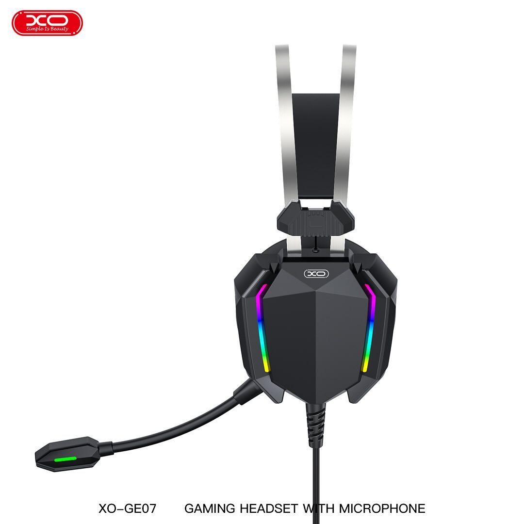 XO GE-07 Static RGB Long Mic Gaming Headphones USB+Dual 3.5mm