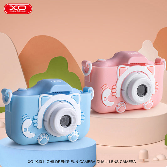 XO XJ01 Cartoon Dual Lens Children Camera Comes with Silicone Cover