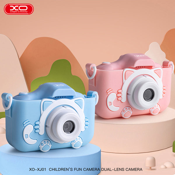 XO XJ01 Cartoon Dual Lens Children Camera Comes with Silicone Cover