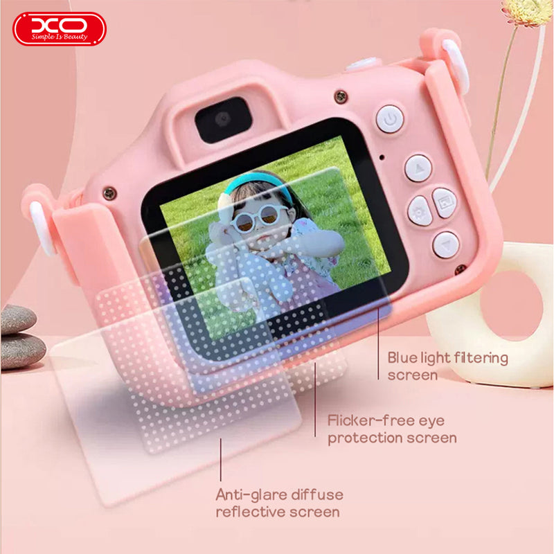 XO XJ01 Cartoon Dual Lens Children Camera Comes with Silicone Cover