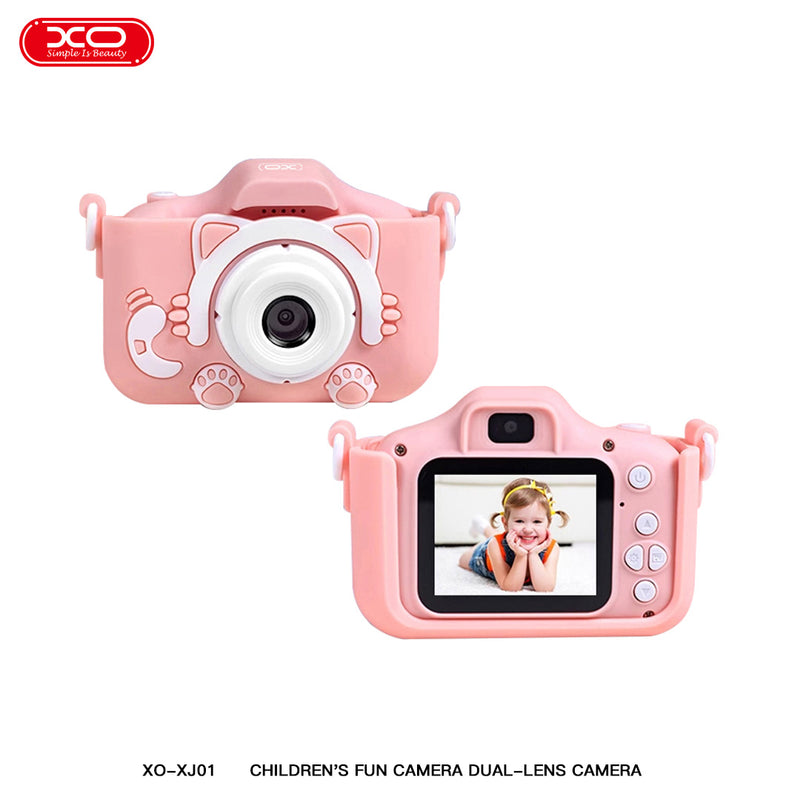 XO XJ01 Cartoon Dual Lens Children Camera Comes with Silicone Cover