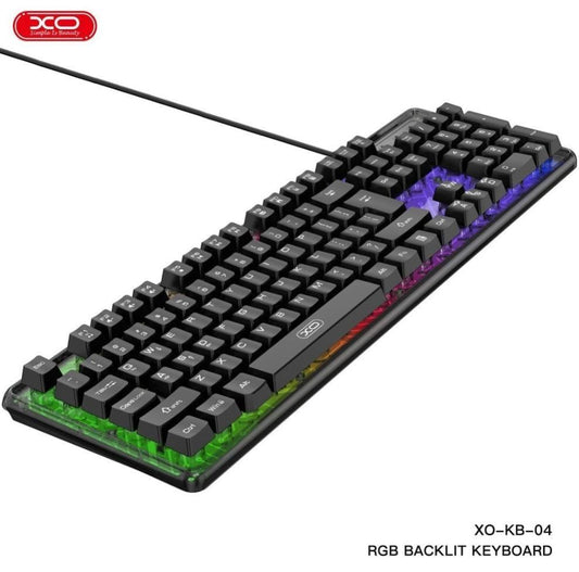 XO KB-04 Triple Color Mixed Breathing Light Wired Game Keyboard