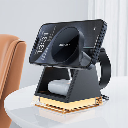 ACEFAST E17 Premium 3 in 1 Magnetic Wireless Charger with Stylish Ambient Light