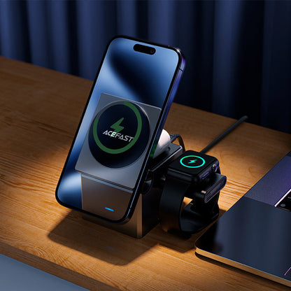 ACEFAST E18 Premium Rubic Cube Design 3 in 1 Magnetic Wireless Charger