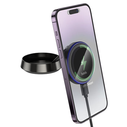HOCO HW33 Metal Ring Magnetic Wireless Fast Charging Car Holder