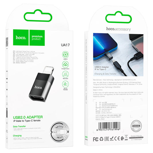 HOCO UA17 Lightning (M) to Type-C (F) USB 2.0 Adapter