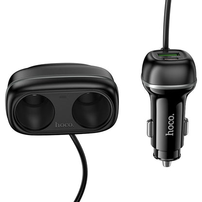 HOCO Z59 Rank 48W Dual Port PD30W QC3.0 Dual Cigarette Lighter Slot Car Charger