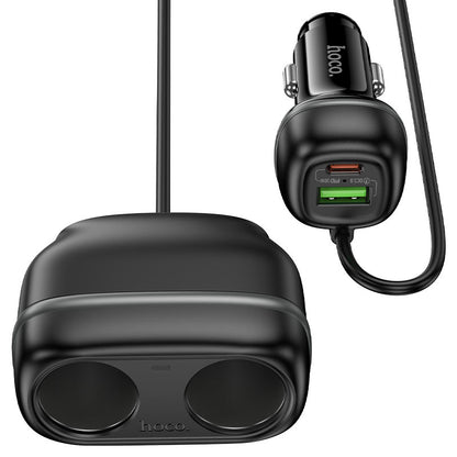 HOCO Z59 Rank 48W Dual Port PD30W QC3.0 Dual Cigarette Lighter Slot Car Charger