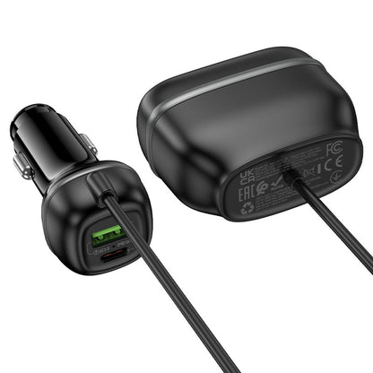 HOCO Z59 Rank 48W Dual Port PD30W QC3.0 Dual Cigarette Lighter Slot Car Charger