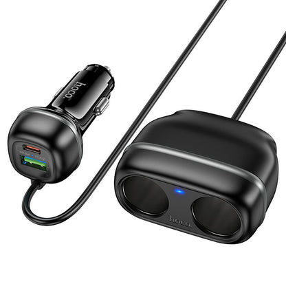 HOCO Z59 Rank 48W Dual Port PD30W QC3.0 Dual Cigarette Lighter Slot Car Charger