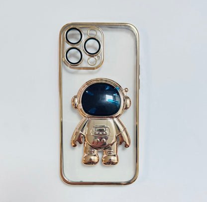 [SALE] iPhone 14 Pro 6.1 3D Astronaut Transparent Series Kickstand Case