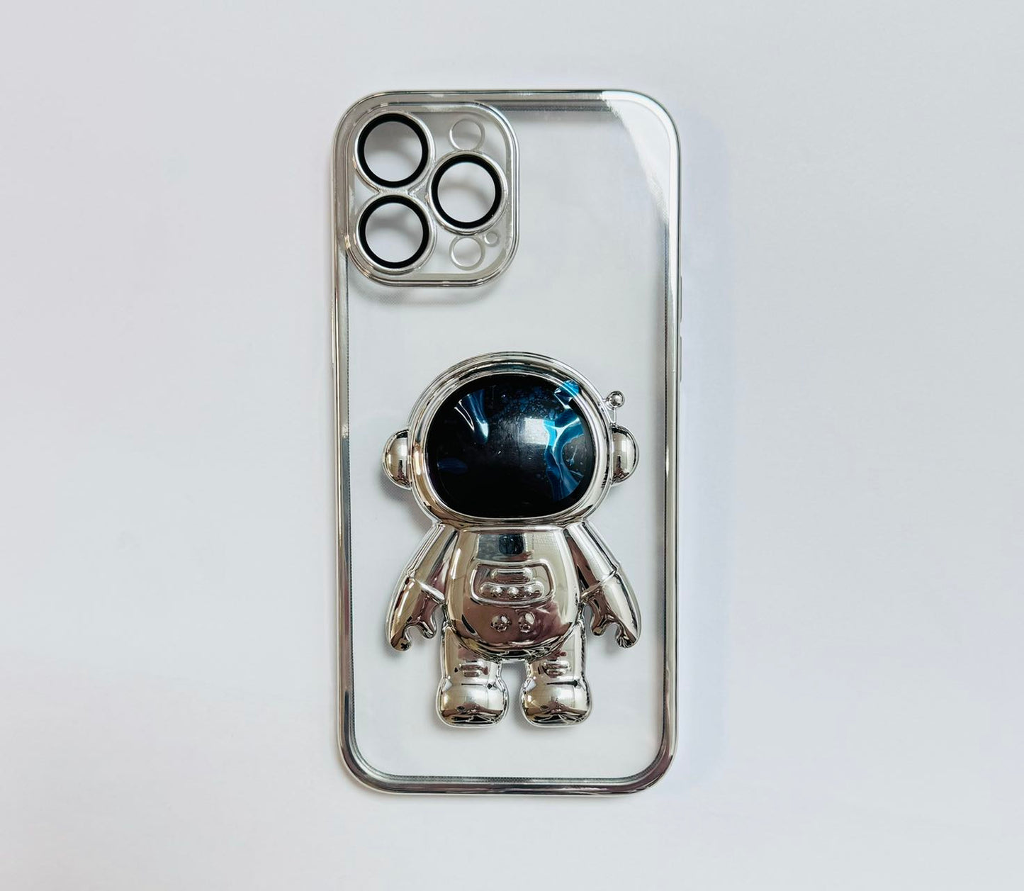 [SALE] iPhone 14 Pro 6.1 3D Astronaut Transparent Series Kickstand Case