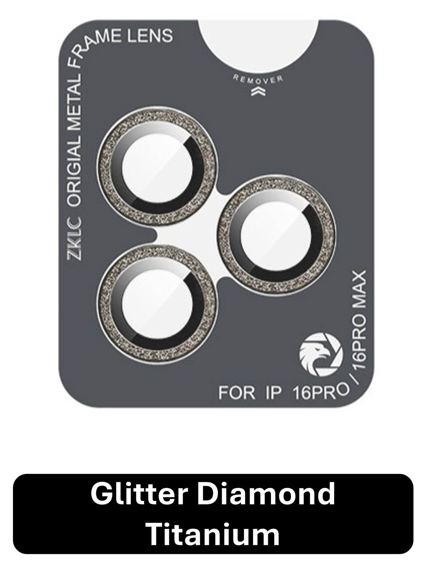 iPhone 16 Pro 6.3/16 Pro Max 6.9 Samos Glitter Eagle-Eye Camera 3 Lens Protection