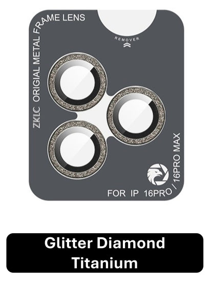 iPhone 16 Pro 6.3/16 Pro Max 6.9 Samos Glitter Eagle-Eye Camera 3 Lens Protection