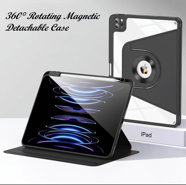 iPad Air 13 2024/iPad Pro 12.9 2018/2020/2021 360 Rotation Detachable Magnetic Case