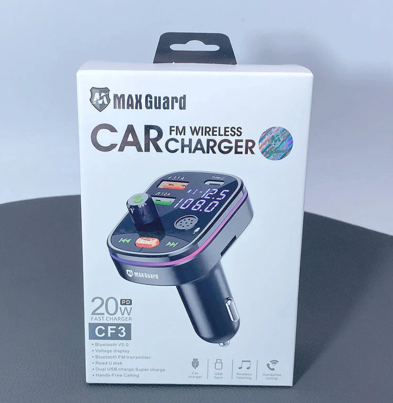 Maxguard CF3 PD20W+QC3.0 Bluetooth FM Transmitter Car Charger