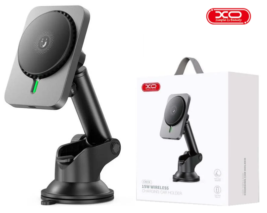 XO CX018 Metal Magnetic Wireless Charger Dashboard Car Holder 15W